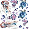 Sea Blue Turtles - 85859 - Ceramic Decal - Enamel Decal - Glass Decal - Waterslide Decal - 3 Different Size Sheet (Images) to Choose from. Choose Either Ceramic (Enamel) or Glass Fusing Decals view 1