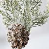 Factory Direct Craft Snowy Artificial Cypress and Pinecone Picks - Pack of 12 Snow and Glitter Accented Pine Stems (Size: 11" H) view 3
