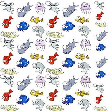 Fun Fish Two - 2269102 - Ceramic Decal - Enamel Decal - Glass Decal - Waterslide Decal - 3 Different Size Sheet (Images) to Choose from. Choose Either Ceramic (Enamel) or Glass Fusing Decals