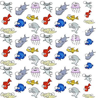 Fun Fish Two - 2269102 - Ceramic Decal - Enamel Decal - Glass Decal - Waterslide Decal - 3 Different Size Sheet (Images) to Choose from. Choose Either Ceramic (Enamel) or Glass Fusing Decals