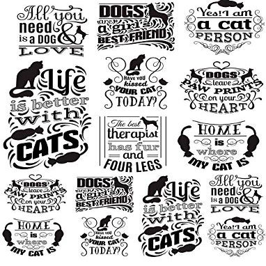 I Love Dogs and Cats Sign - 51018 - Choose Ceramic or Glass Decal - Choose from 3 Different Sizes