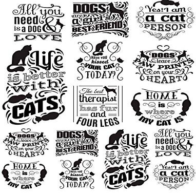 I Love Dogs and Cats Sign - 51018 - Choose Ceramic or Glass Decal - Choose from 3 Different Sizes
