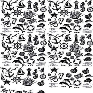 Ocean Life Bits - 20149447 - Ceramic Decal - Enamel Decal - Glass Decal - Waterslide Decal - 3 Different Size Sheet (Images) to Choose from. Choose Either Ceramic (Enamel) or Glass Fusing Decals
