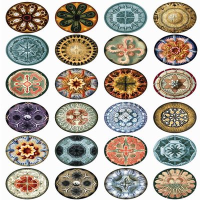 Haeckel Art Circles - 224266 - Ceramic Decal - Enamel Decal - Glass Decal - Waterslide Decal - 3 Different Size Sheet (Images) to Choose from. Choose Either Ceramic (Enamel) or Glass Fusing Decals