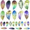 Watercolor Hat Feathers - 55466 - Ceramic Decal - Enamel Decal - Glass Decal - Waterslide Decal - 3 Different Size Sheet (Images) to Choose from. Choose Either Ceramic (Enamel) or Glass Fusing Decals view 1