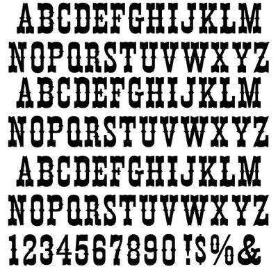 Western Alphabet Monograms - 77662 - Choose Ceramic or Glass Decal - Choose from 3 Different Sizes