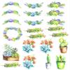 Watercolor Succulents 2 Cactus - 86087 - Choose Ceramic or Glass Decal - Choose from 3 Different Sizes view 1