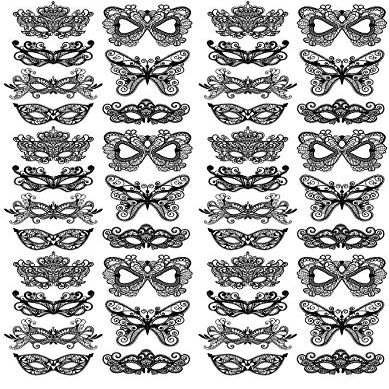 Mardi Gras Masks in Black - 552824740 - Choose Ceramic or Glass Decal - Choose from 3 Different Sizes