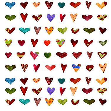 Country Hearts Galore - 39906 - Ceramic Decal - Enamel Decal - Glass Decal - Waterslide Decal - 3 Different Size Sheet (Images) to Choose from. Choose Either Ceramic (Enamel) or Glass Fusing Decals