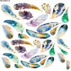 Hand Drawn Colorful Feathers - 94346 - Choose Ceramic or Glass Decal - Choose from 3 Different Sizes view 1