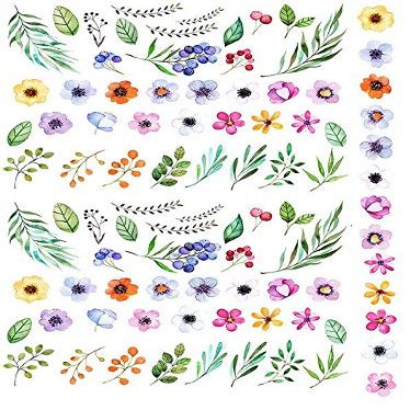 Pastel Flower Art - 90210 - Ceramic Decal - Enamel Decal - Glass Decal - Waterslide Decal - 3 Different Size Sheet (Images) to Choose from. Choose Either Ceramic (Enamel) or Glass Fusing Decals