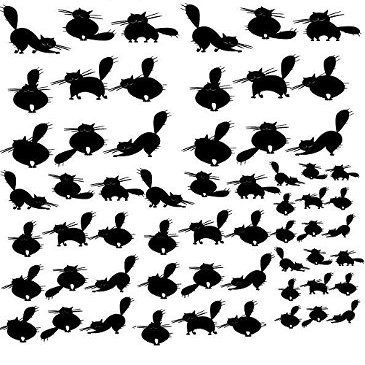 Big Black Fat Cats - 44050 - Ceramic Decal - Enamel Decal - Glass Decal - Waterslide Decal - 3 Different Size Sheet (Images) to Choose from. Choose Either Ceramic (Enamel) or Glass Fusing Decals