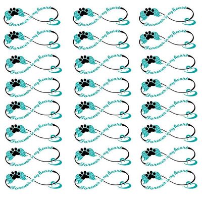 Dog Forever in My Heart - 15306 - Ceramic Decal - Enamel Decal - Glass Decal - Waterslide Decal - 3 Different Size Sheet (Images) to Choose from. Choose Either Ceramic (Enamel) or Glass Fusing Decals