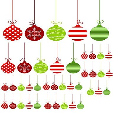 Modern Christmas Balls - 71616 - Ceramic Decal - Enamel Decal - Glass Decal - Waterslide Decal - 3 Different Size Sheet (Images) to Choose from. Choose Either Ceramic (Enamel) or Glass Fusing Decals