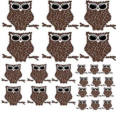 Coffee Bean Owls - 4580678 - Ceramic Decal - Enamel Decal - Glass Decal - Waterslide Decal - 3 Different Size Sheet (Images) to Choose from. Choose Either Ceramic (Enamel) or Glass Fusing Decals