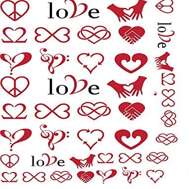 Valentine Day Hearts Love - 12332 - Choose Ceramic or Glass Decal - Choose from 3 Different Sizes
