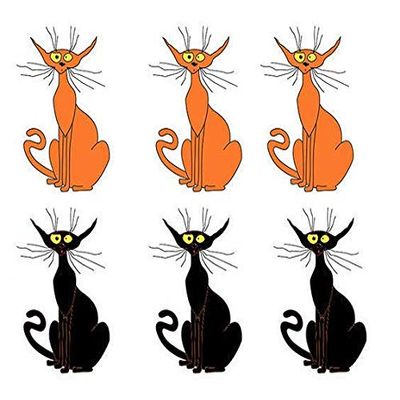 Crazy Cats - 24406 - Ceramic Decal - Enamel Decal - Glass Decal - Waterslide Decal - 3 Different Size Sheet (Images) to Choose from. Choose Either Ceramic (Enamel) or Glass Fusing Decals