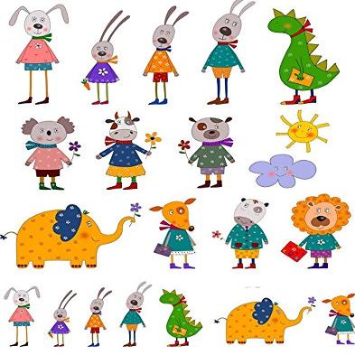 Funny Animals - 83204 - Ceramic Decal - Enamel Decal - Glass Decal - Waterslide Decal - 3 Different Size Sheet (Images) to Choose from. Choose Either Ceramic (Enamel) or Glass Fusing Decals