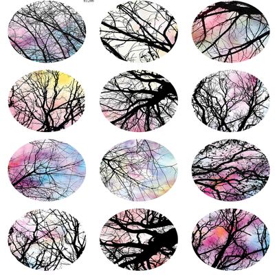Bare Trees of Winter - 61266 - Ceramic Decal - Enamel Decal - Glass Decal - Waterslide Decal - 3 Different Size Sheet (Images) to Choose from. Choose Either Ceramic (Enamel) or Glass Fusing Decals