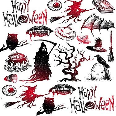 Halloween Horror - 793072 - Ceramic Decal - Enamel Decal - Glass Decal - Waterslide Decal - 3 Different Size Sheet (Images) to Choose from. Choose Either Ceramic (Enamel) or Glass Fusing Decals