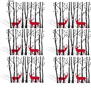 Christmas Deer in The Birth Trees - 902163 - Choose Ceramic or Glass Decal - Choose from 3 Different Sizes