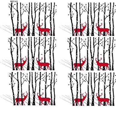 Christmas Deer in The Birth Trees - 902163 - Choose Ceramic or Glass Decal - Choose from 3 Different Sizes