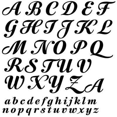 Bold Script Alphabet Monograms - 76657 - Ceramic Decal - Enamel Decal - Glass Decal - Waterslide Decal - 3 Different Size Sheet (images) to Choose from. Choose either Ceramic (Enamel) or Glass Fusing Decals