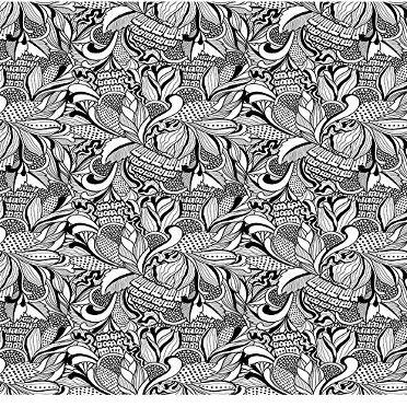 Black and White Flowers - 91528 - Ceramic Decal - Enamel Decal - Glass Decal - Waterslide Decal - 3 Different Size Sheet (Images) to Choose from. Choose Either Ceramic (Enamel) or Glass Fusing Decals