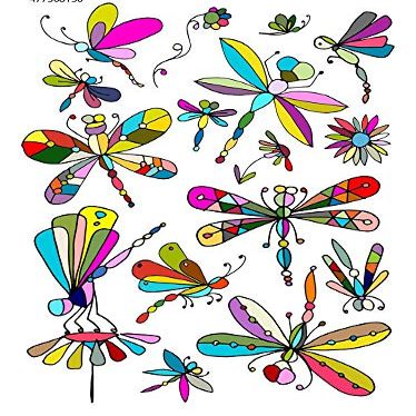 Fairy Tale Dragonflies - 47756 - Ceramic Decal - Enamel Decal - Glass Decal - Waterslide Decal - 3 Different Size Sheet (images) to Choose from. Choose either Ceramic (Enamel) or Glass Fusing Decals