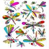 Fairy Tale Dragonflies - 47756 - Ceramic Decal - Enamel Decal - Glass Decal - Waterslide Decal - 3 Different Size Sheet (images) to Choose from. Choose either Ceramic (Enamel) or Glass Fusing Decals view 1