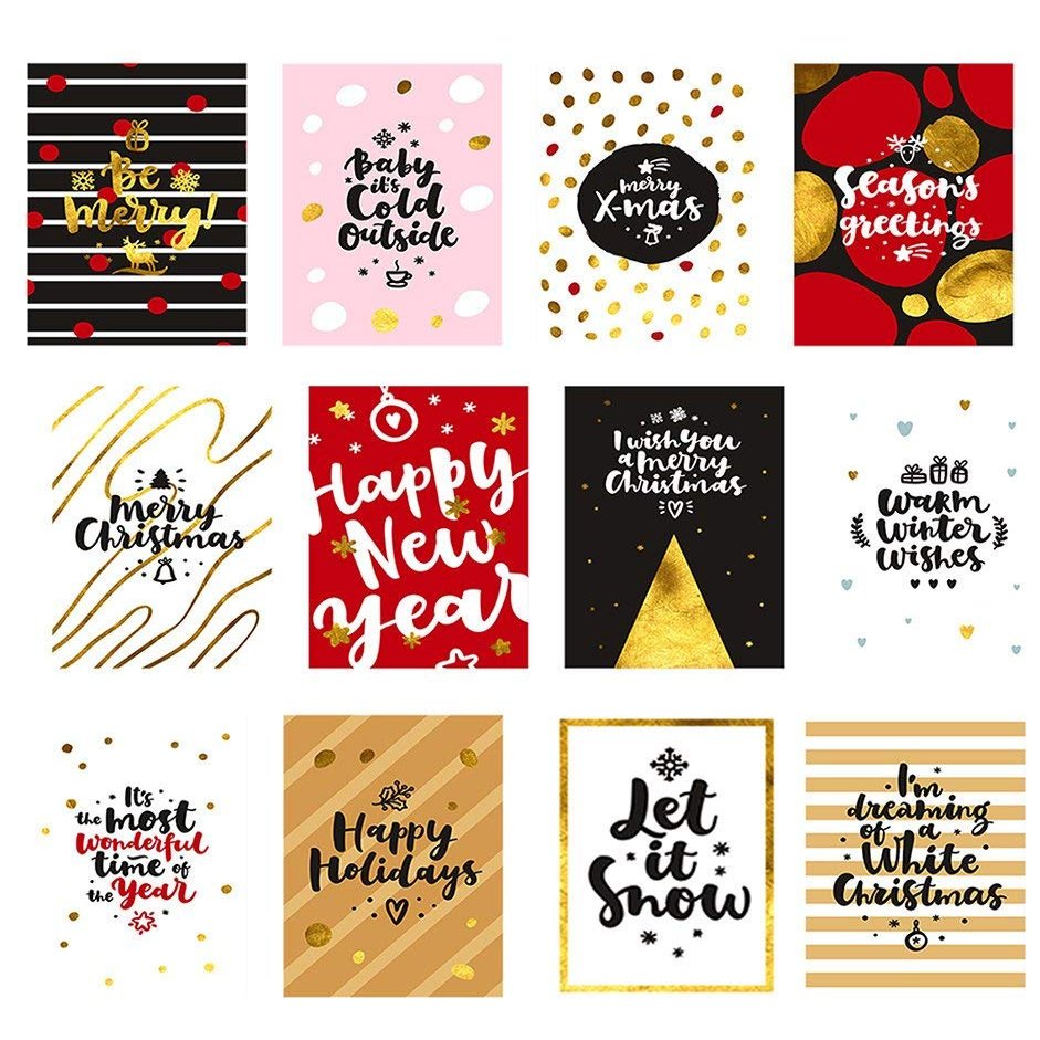 Christmas Cards - 16001 - Ceramic Decal - Enamel Decal - Glass Decal - Waterslide Decal - 3 Different Size Sheet (Images) to Choose from. Choose Either Ceramic (Enamel) or Glass Fusing Decals
