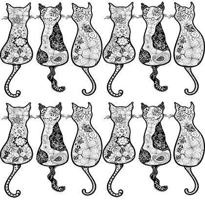 Cat Tales - 33419 - Ceramic Decal - Enamel Decal - Glass Decal - Waterslide Decal - 3 Different Size Sheet (Images) to Choose from. Choose Either Ceramic (Enamel) or Glass Fusing Decals