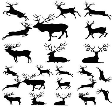 Antler Animals - 11480 - Ceramic Decal - Enamel Decal - Glass Decal - Waterslide Decal - 3 Different Size Sheet (Images) to Choose from. Choose Either Ceramic (Enamel) or Glass Fusing Decals