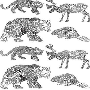 Abstract Animals - 11871 - Ceramic Decal - Enamel Decal - Glass Decal - Waterslide Decal - 3 Different Size Sheet (Images) to Choose from. Choose Either Ceramic (Enamel) or Glass Fusing Decals