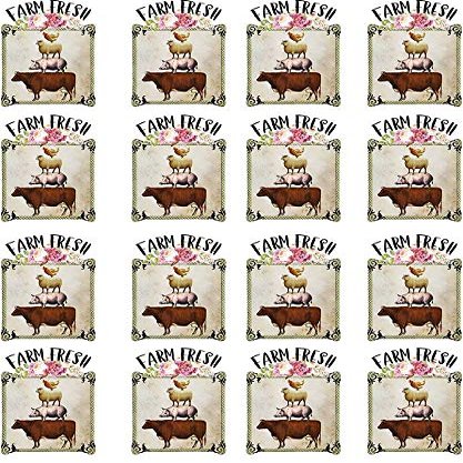 Farm Fresh Animals - 84150 - Ceramic Decal - Enamel Decal - Glass Decal - Waterslide Decal - 3 Different Size Sheet (Images) to Choose from. Choose Either Ceramic (Enamel) or Glass Fusing Decals