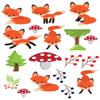 Baby Foxes in the Forest - 69445 - Ceramic Decal - Enamel Decal - Glass Decal - Waterslide Decal - 3 Different Size Sheet (images) to Choose from. Choose either Ceramic (Enamel) or Glass Fusing Decals view 1