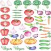 Go Vegan Vegetable Art - 89303 - Ceramic Decal - Enamel Decal - Glass Decal - Waterslide Decal - 3 Different Size Sheet (Images) to Choose from. Choose Either Ceramic (Enamel) or Glass Fusing Decals view 1