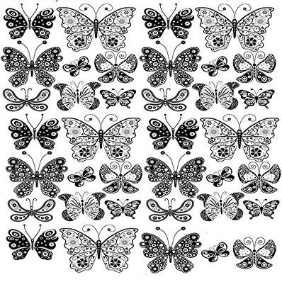 Frilly Free Butterflies - 43965 - Ceramic Decal - Enamel Decal - Glass Decal - Waterslide Decal - 3 Different Size Sheet (Images) to Choose from. Choose Either Ceramic (Enamel) or Glass Fusing Decals