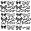 Frilly Free Butterflies - 43965 - Ceramic Decal - Enamel Decal - Glass Decal - Waterslide Decal - 3 Different Size Sheet (Images) to Choose from. Choose Either Ceramic (Enamel) or Glass Fusing Decals view 1
