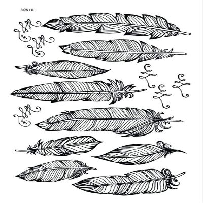 Broken Feathers - 30818 - Ceramic Decal - Enamel Decal - Glass Decal - Waterslide Decal - 3 Different Size Sheet (Images) to Choose from. Choose Either Ceramic (Enamel) or Glass Fusing Decals