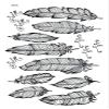 Broken Feathers - 30818 - Ceramic Decal - Enamel Decal - Glass Decal - Waterslide Decal - 3 Different Size Sheet (Images) to Choose from. Choose Either Ceramic (Enamel) or Glass Fusing Decals view 1