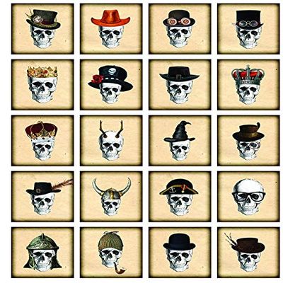 Scary Skull Gentleman - 72368 - Ceramic Decal - Enamel Decal - Glass Decal - Waterslide Decal - 3 Different Size Sheet (Images) to Choose from. Choose Either Ceramic (Enamel) or Glass Fusing Decals