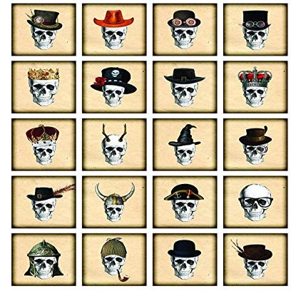 Scary Skull Gentleman - 72368 - Ceramic Decal - Enamel Decal - Glass Decal - Waterslide Decal - 3 Different Size Sheet (Images) to Choose from. Choose Either Ceramic (Enamel) or Glass Fusing Decals