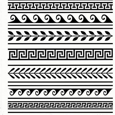 Greek Borders - 32303 - Ceramic Decal - Enamel Decal - Glass Decal - Waterslide Decal - 3 Different Size Sheet (Images) to Choose from. Choose Either Ceramic (Enamel) or Glass Fusing Decals