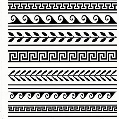 Greek Borders - 32303 - Ceramic Decal - Enamel Decal - Glass Decal - Waterslide Decal - 3 Different Size Sheet (Images) to Choose from. Choose Either Ceramic (Enamel) or Glass Fusing Decals
