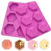 Sakolla 2 Pack Honeycomb Silicone Soap Molds, 6 Cavity Hexagon Bee Silicone Molds for Soap, Lotion Bars, Wax Melts, Beeswax (Purple) view 1