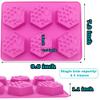 Sakolla 2 Pack Honeycomb Silicone Soap Molds, 6 Cavity Hexagon Bee Silicone Molds for Soap, Lotion Bars, Wax Melts, Beeswax (Purple) view 2