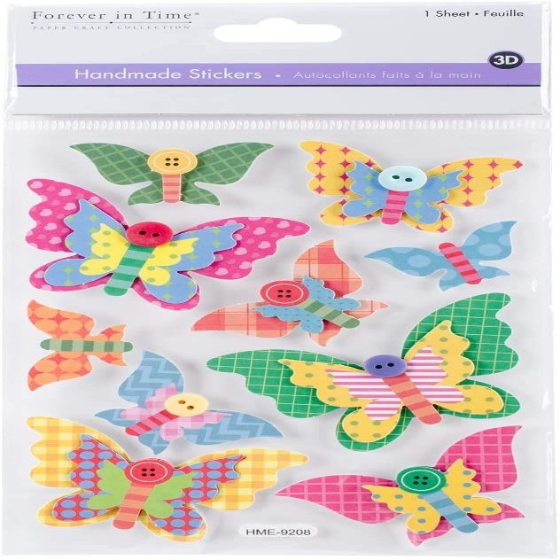 Butterfly Stickers for Scrapbooking Scrapbooking Butterflies Scrapbook Butterflies Nature Stickers Deco Stickers Vintage Stickers Wedding Scrapbook Stickers 3D Scrapbook Embellishments 3 Shts (30 Pc)