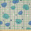 Lunarable Cream Fabric by The Yard, Poppy Flower Arrangement with Abstract Dots Nature Inspired Floral Artwork, Microfiber Fabric for Arts and Crafts Textiles & Decor, 5 Yards, Blue Turquoise Tan view 2