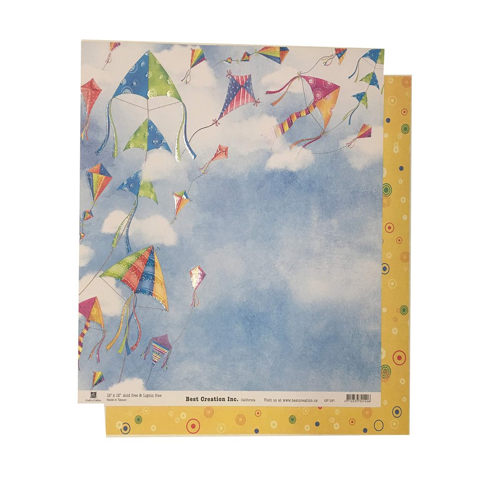 Best Creation 12"x12" Scrapbooking Paper (Blue Sky Kites)